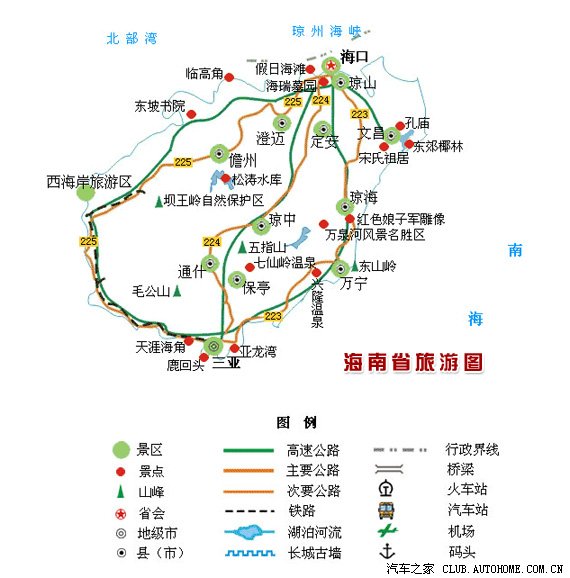 今年春节期间去哪里玩?海南经典自驾游线路图