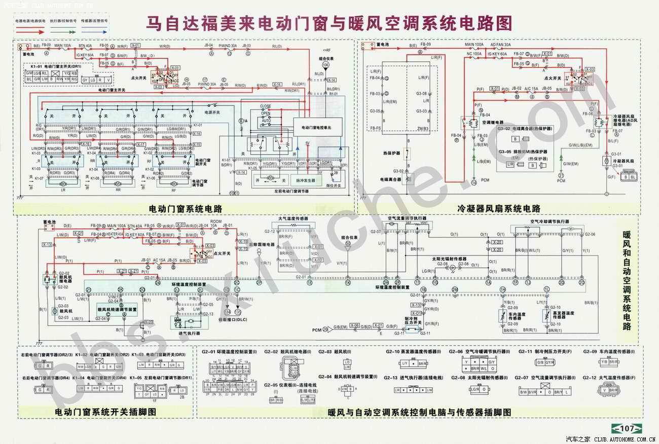 安装福美来升窗器时找到的线路图