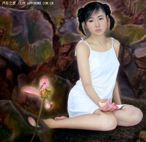 李壮平东方神女山鬼系列油画(亲生女儿李勤当裸模)