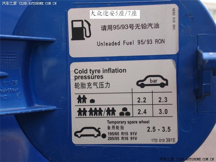 【图】从大众途安看c2的轮胎气压_雪铁龙c2论
