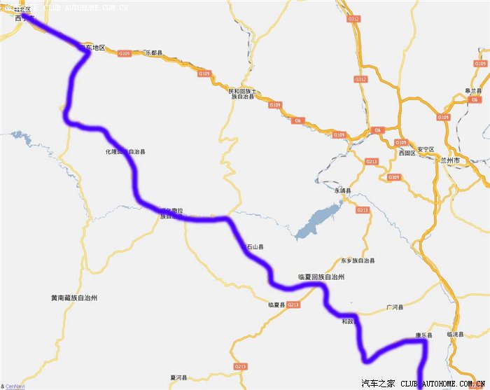 走清大线至甘肃积石山县,从s309至临夏市,和政县(8元),s317至康乐县