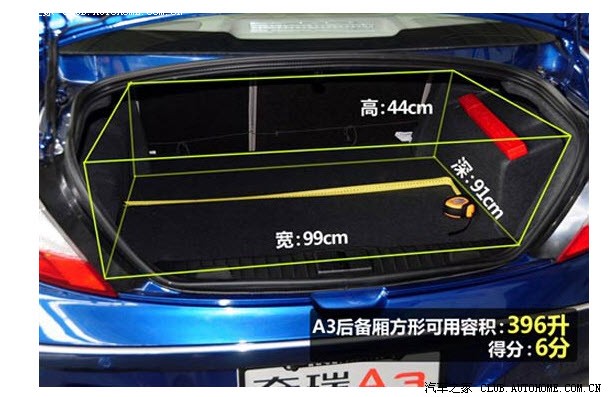 a3三厢的后备箱的尺寸?