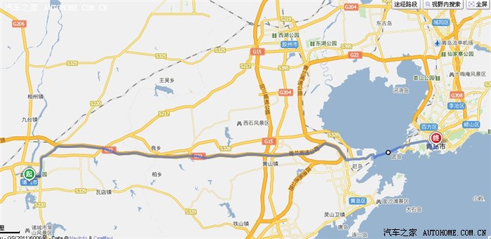 去青岛胶州湾高速 青岛机场走法 世嘉冠军版导 凯立德测试