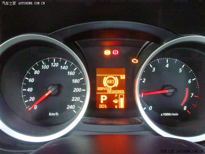 【图】行车电脑上ABS和发动机故障灯全亮(全