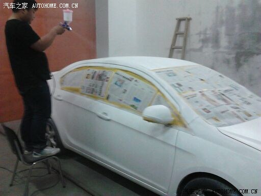 【图】自己动手整车喷漆 亚光白 内饰改色_长