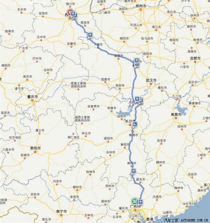 【图】从广州驾车到西安过大年,求最佳路线_帝