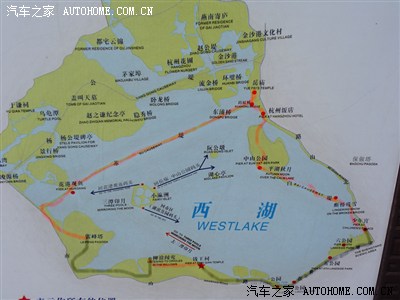 杭州西湖风景示意图