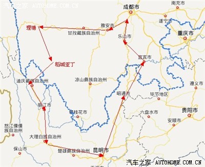 川云南共4000公里经历速国道省道乡道土路翻山越岭爬山涉水整个路线