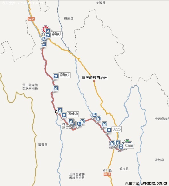 再给个这三天的地图 丽江到德钦,过维西的线路,楼主走的.