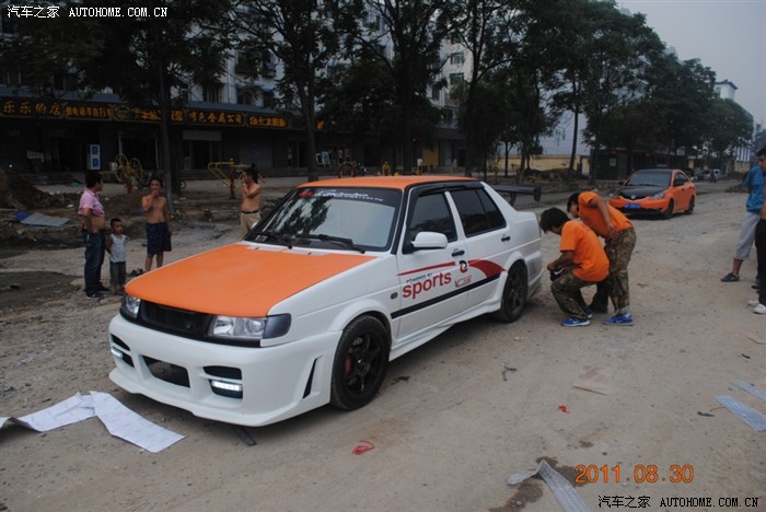 【图】我改的捷达汽车改装大包围尾翼全车音响