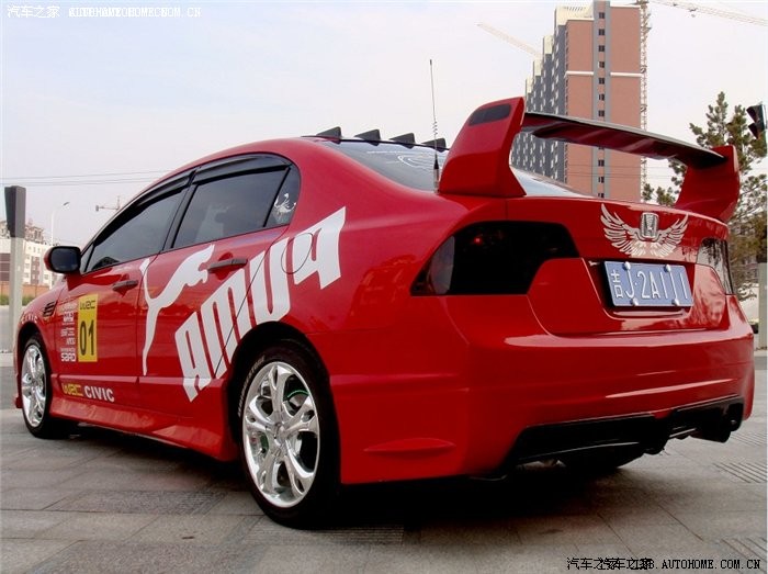 红色思域全车贴纸,大家觉得好看吗?