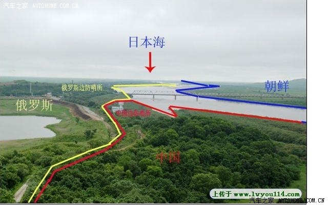 中朝界河鸭绿江向北中朝界河图们江图们江入海口东北边陲镇防川村在