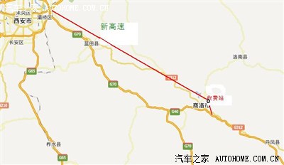 西安—商洛市新高速路线图