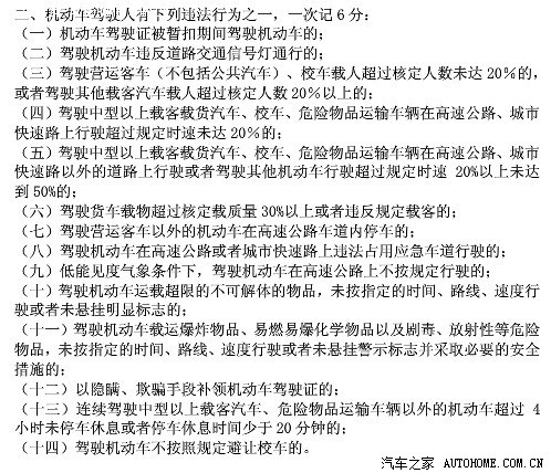 新交规计分全文