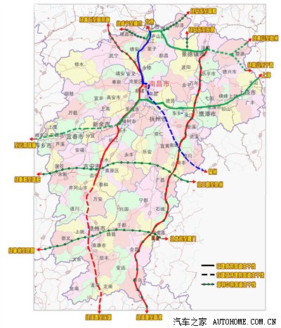 请教一下江西的朋友:江西境内的高速公路问题?