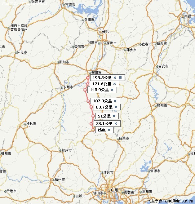 武衡高速再往北就是s61岳临高速,转g60沪昆高速(潭邵高速)再转图片