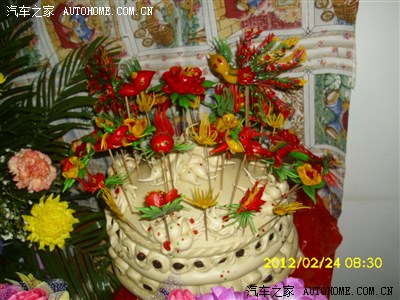 晋南老人去世三周年贡品 传统花 馍 欣赏图片超