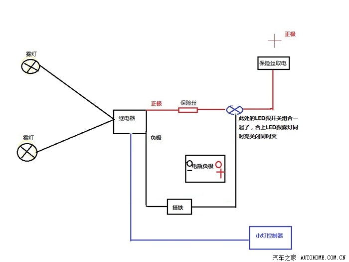 【图】LED雾灯接线电路图,各位看下这样靠谱