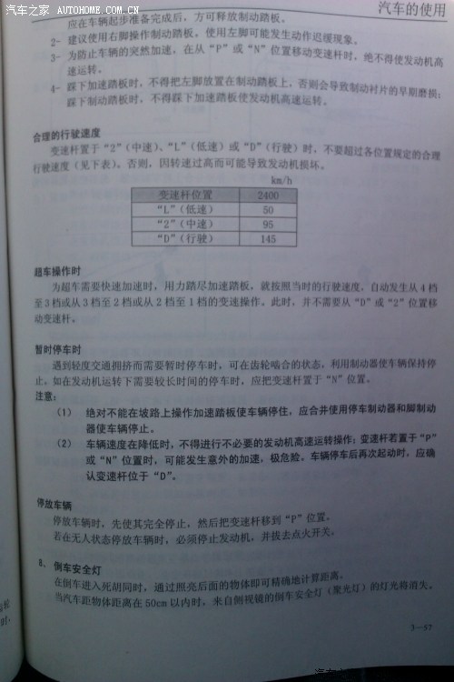 【图】自动挡老风行保险丝盒英文---中文说明书