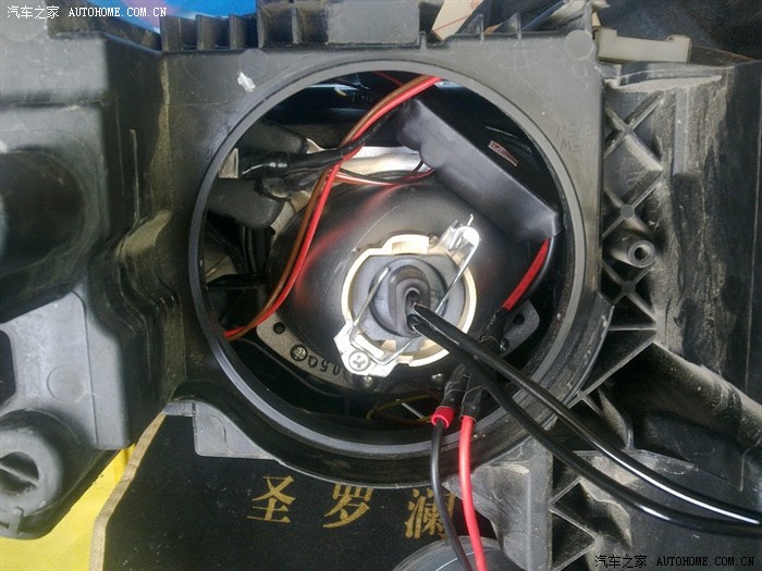 10新明锐安装近光黄金光氙气灯 近光黑柱去除方法 多图申精