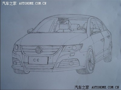 特别喜欢大众车,这是儿子画的画.