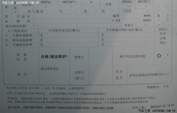 【图】08款新凯越最新年审报告公布,请童鞋们