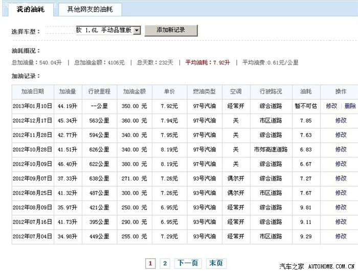 求 算油耗的公式