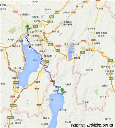 去澄江抚仙湖最近的路【行车记录仪路况及地图】