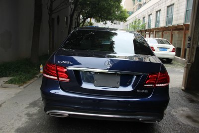 E260L 水硅矾钙石蓝 提车作业及改高配大灯_奔