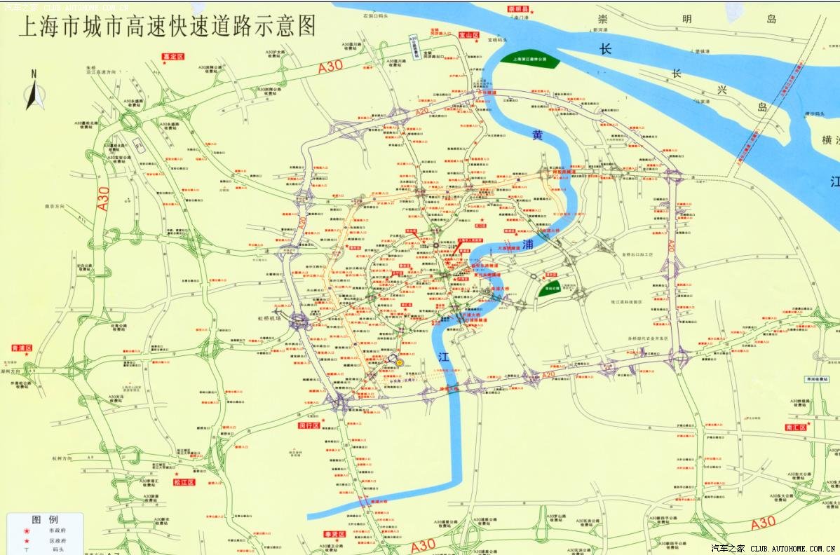 给上海开车的朋友们上海快速道路地图有电子版