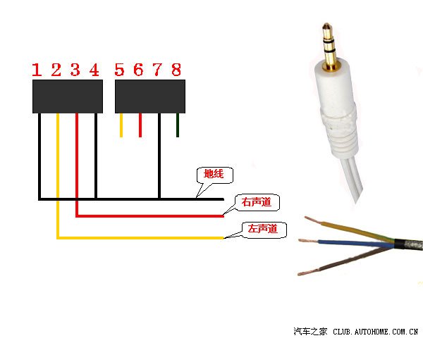 小爱同学aux接线图图片