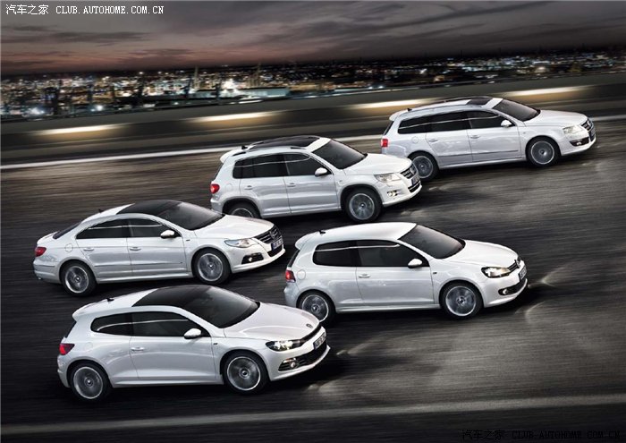 volkswagen r-line 全家福! 气势宏伟的"白社会"车队!