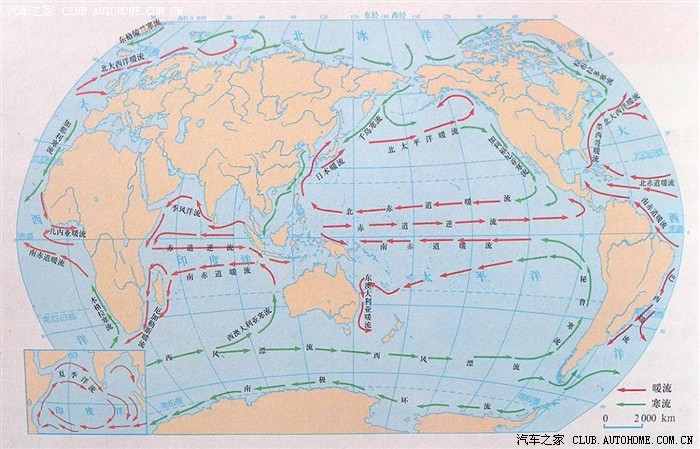 世界洋流图日本的毒水好像对我们影响不大