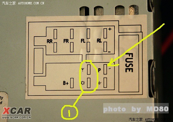 再看一下,富康西门子的接线.p为受acc控制的12v正极