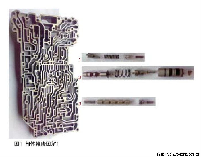 a960e自动变速器阀体维修图解 a960e自动变速器阀体分解图如图1~图4