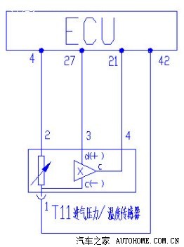 面进气压力传感器电路