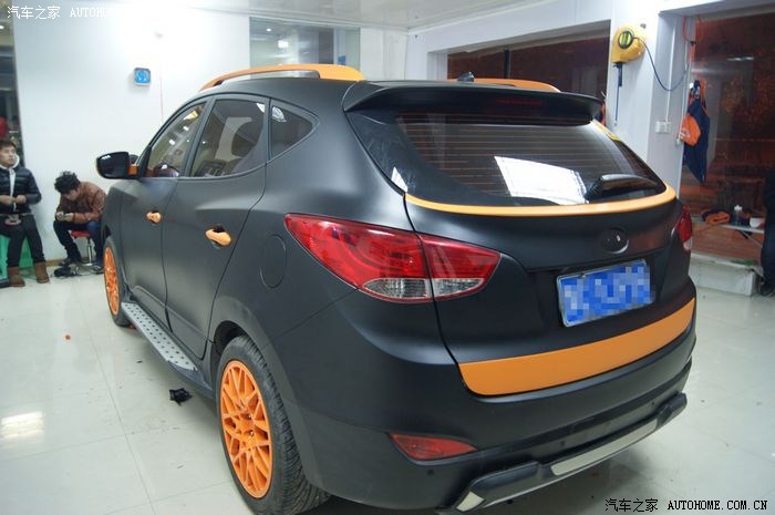 改色亚光黑搭配亚光橙,橙色内饰,橙色轮毂,交作业_北京现代ix35