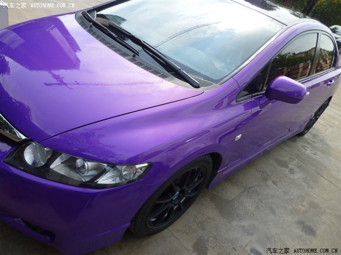 珍珠紫八代思域全车改色半月交作业无单反无表妹多图多细节