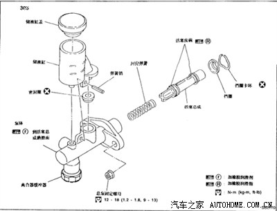 离合器分泵和总泵图解图片