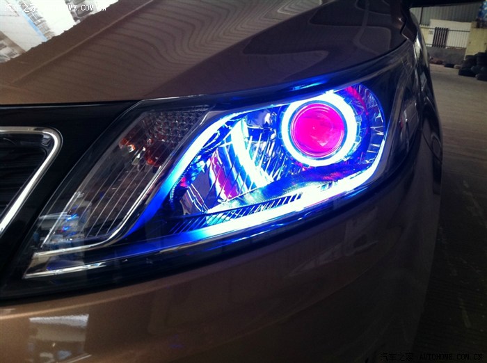 【图】应车友要求 发改后大灯特写(加晚上开灯效果)_起亚k2论坛_汽车