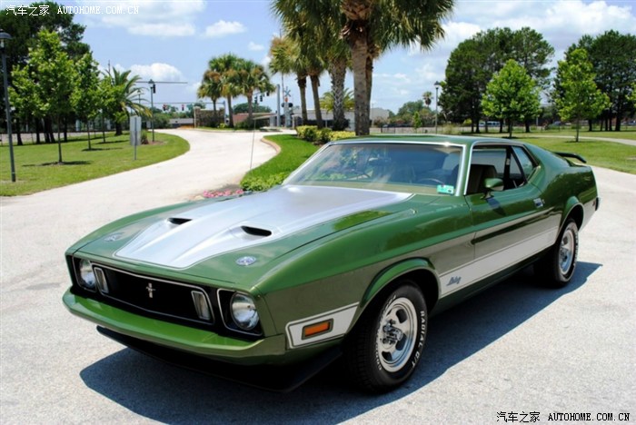 1973年的野马这个颜色够亮的