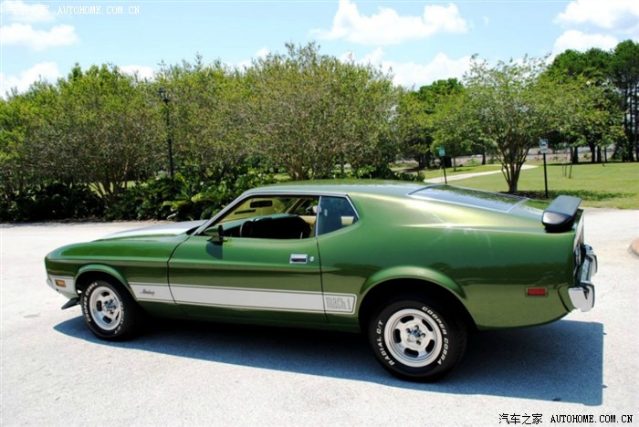 1973年的野马这个颜色够亮的