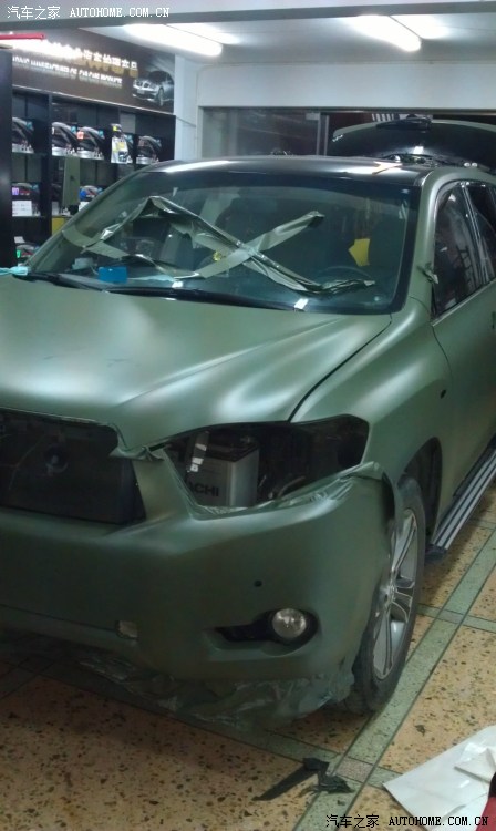 汉兰达变身真汉子亚光军绿上身申精认证