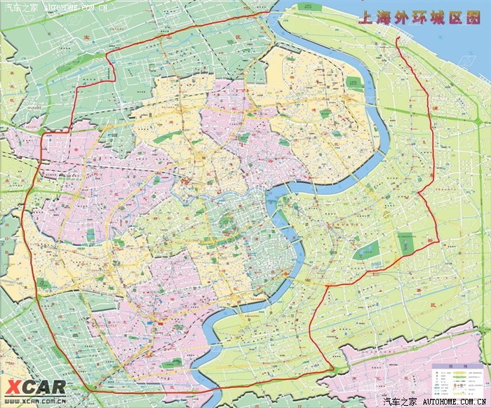沪c可以上外环,严格是只能在外圈行驶,即在地图上看是逆时针,浦东地区