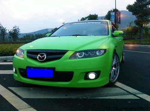 红到绿的蜕变马自达6改色亚光绿